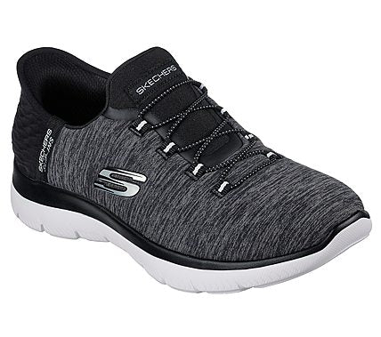 Elastic Laces Skechers Burst Ladies Skechers Black/Purple Go Walk